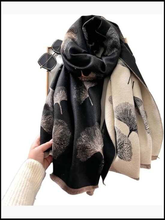 Womens Scarf Classic Tassel Plaid Warm Soft Chunky Large  Chunky Blanket Scarf Oversized Winter Shawl Wrap Soft Cashmere Feel Plaid